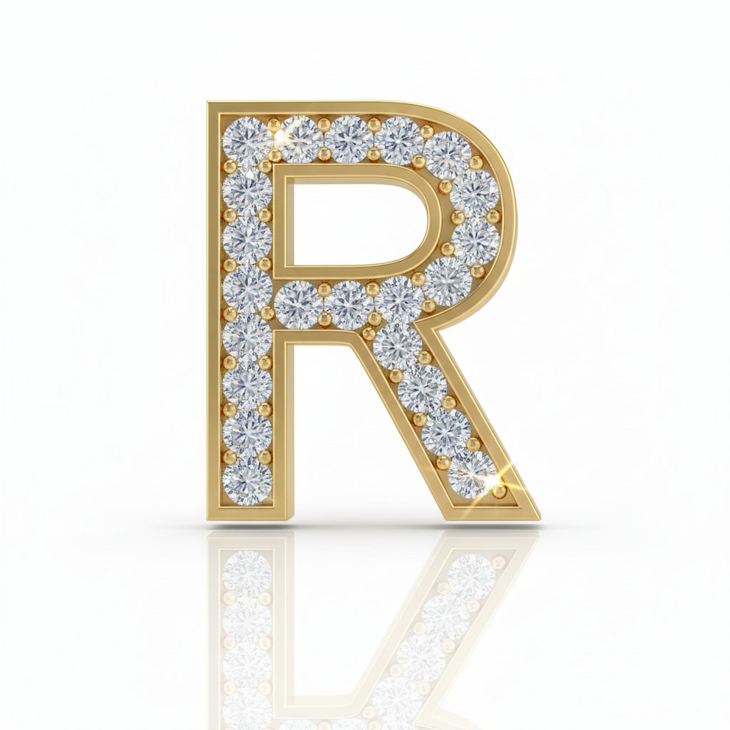 Rhinestone Gold R - Beau Wear