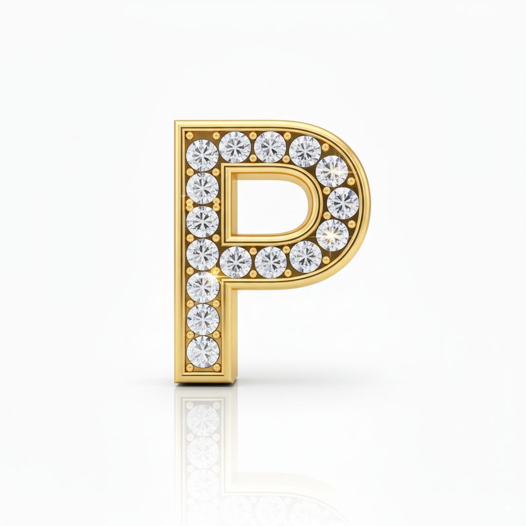 Rhinestone Gold P - Beau Wear